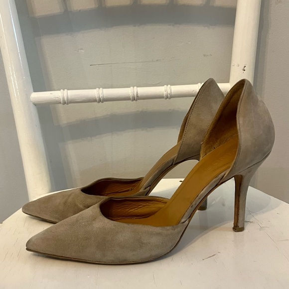 VINCE Celeste Suede D’ Orsay Heel Pump Taupe. Size 39 - Picture 2 of 4